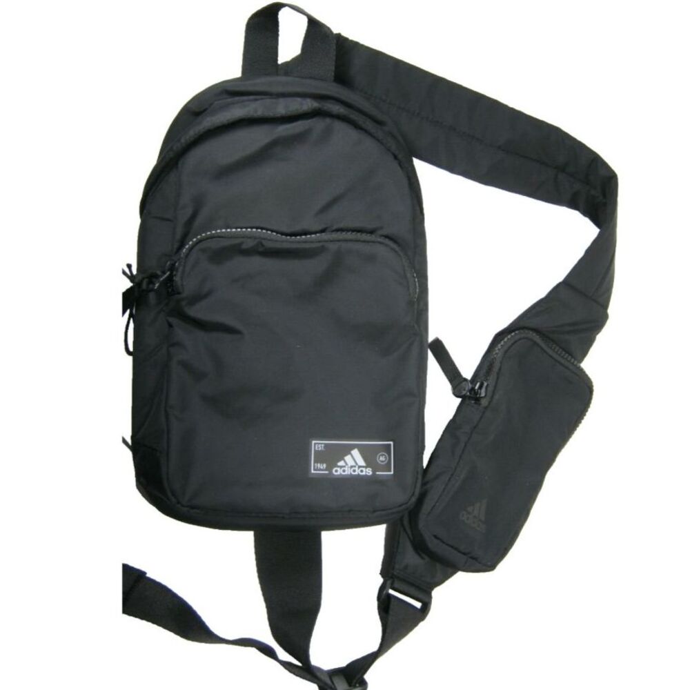 Adidas Unisex Black Essentials 3 Hands-Free Sling Crossbody Bag